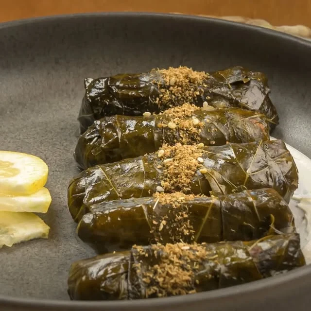 Stuffed vine leaves served at Yabalulu